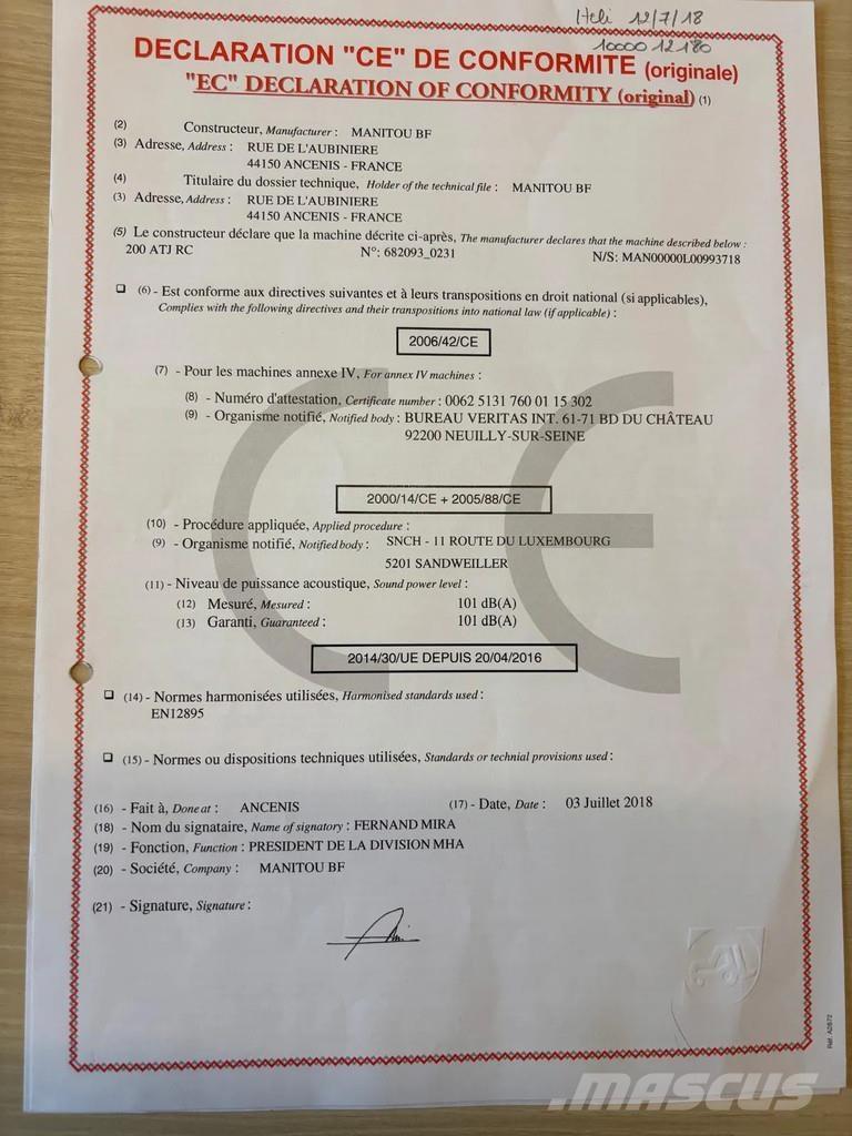 Manitou 200 ATJ Zglobne podizne platforme