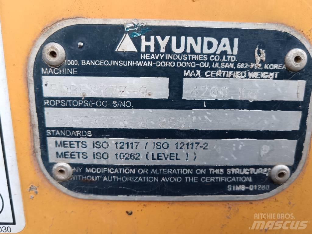 Hyundai Robex 27 Z-9 Mini bageri < 7t