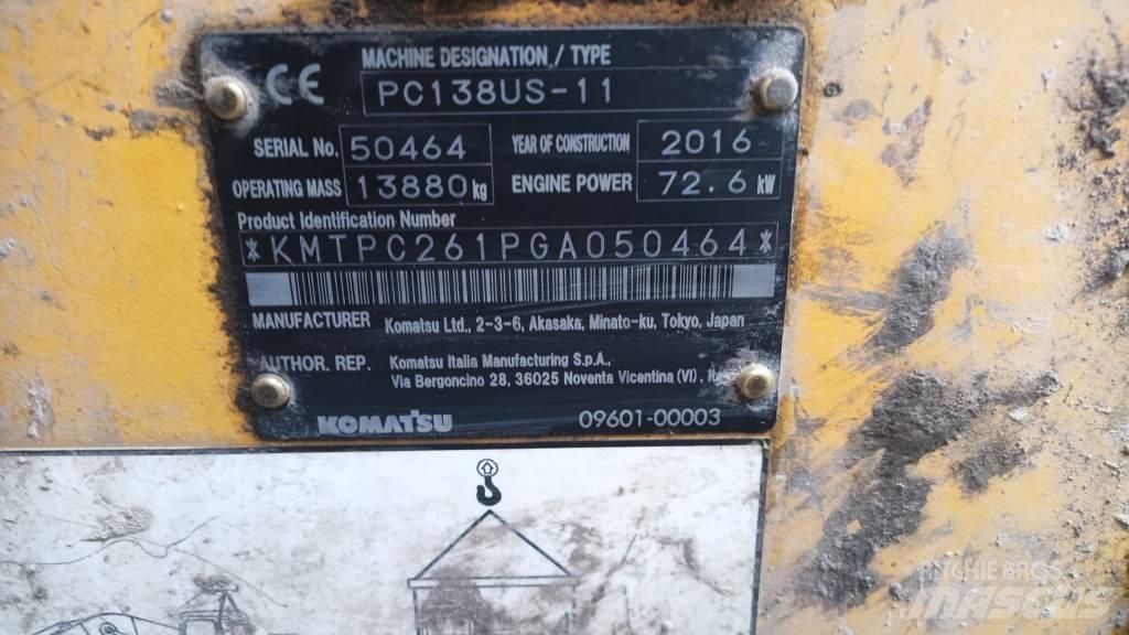 Komatsu PC 138 US Bageri guseničari