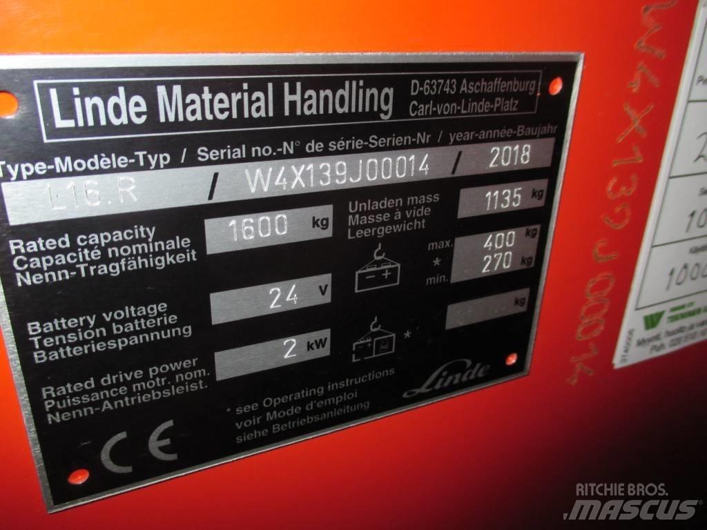 Linde L16R Samopogonski ručni viljuškari