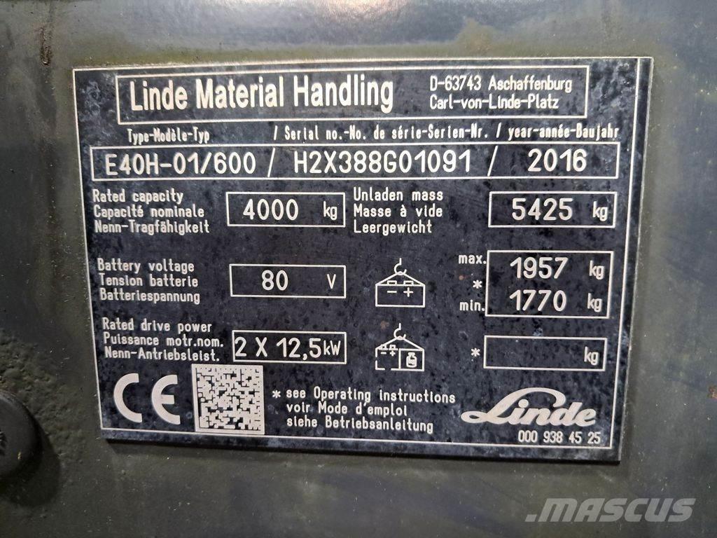 Linde E40H-01/600 Električni viljuškari