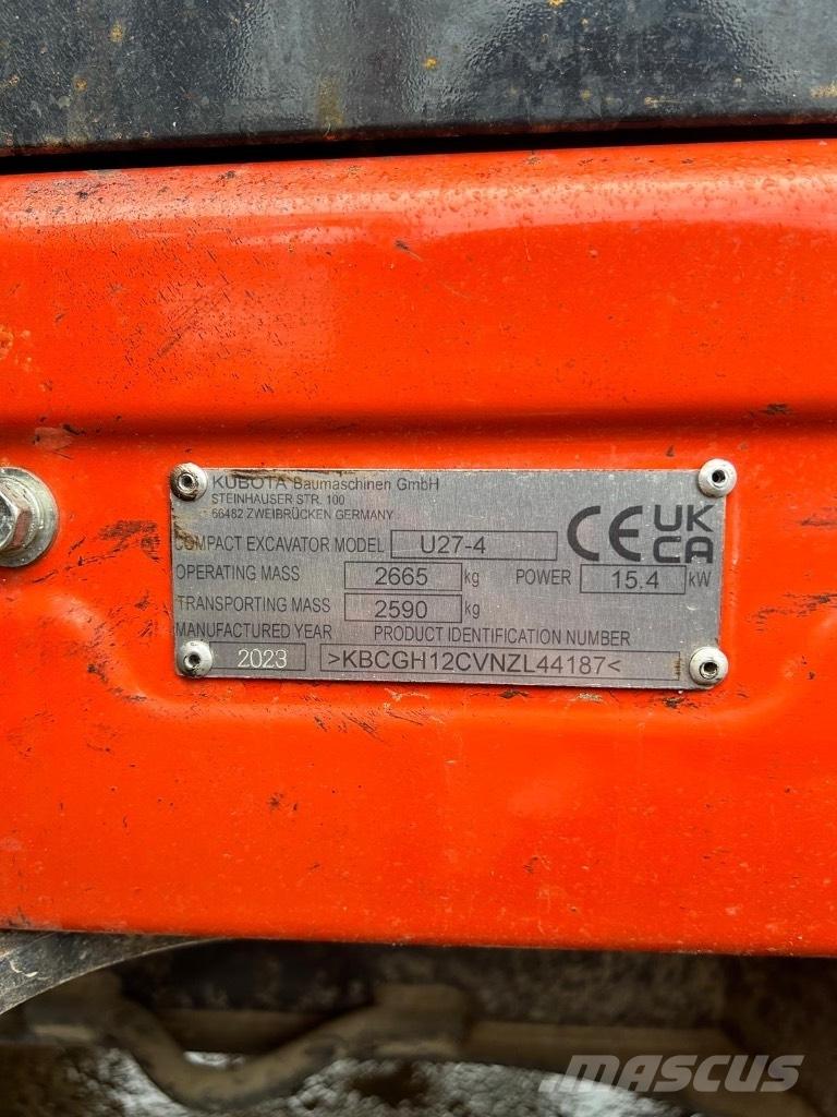 Kubota U 27-4 Mini bageri < 7t
