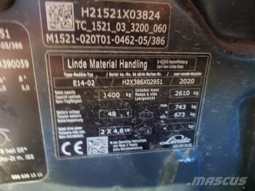 Linde E14/386 Električni viljuškari