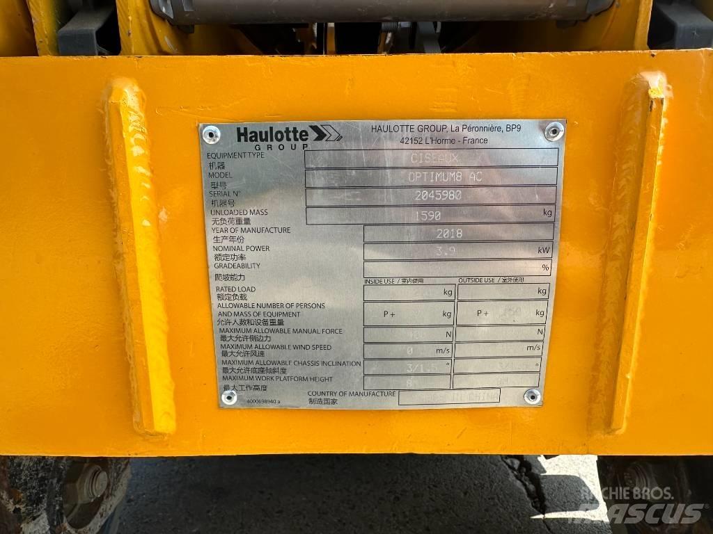 Haulotte OPTIMUM 8 Makazaste platforme