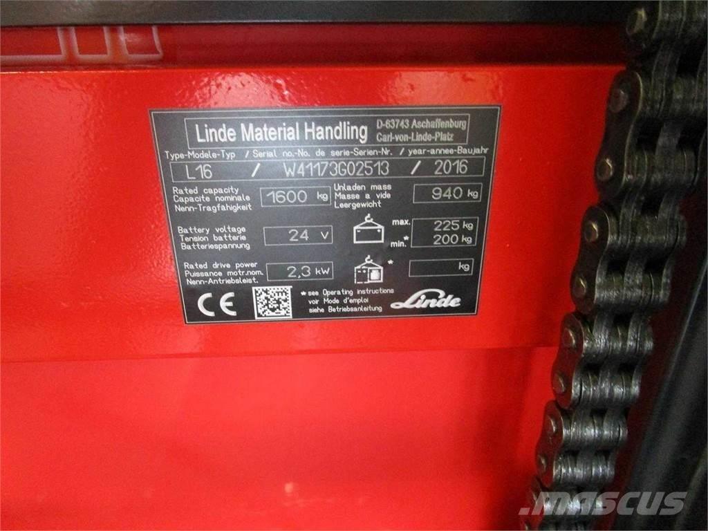 Linde L16I Samopogonski ručni viljuškari