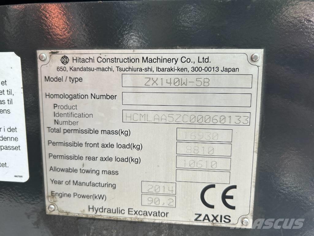 Hitachi ZX140W-5B Bageri točkaši