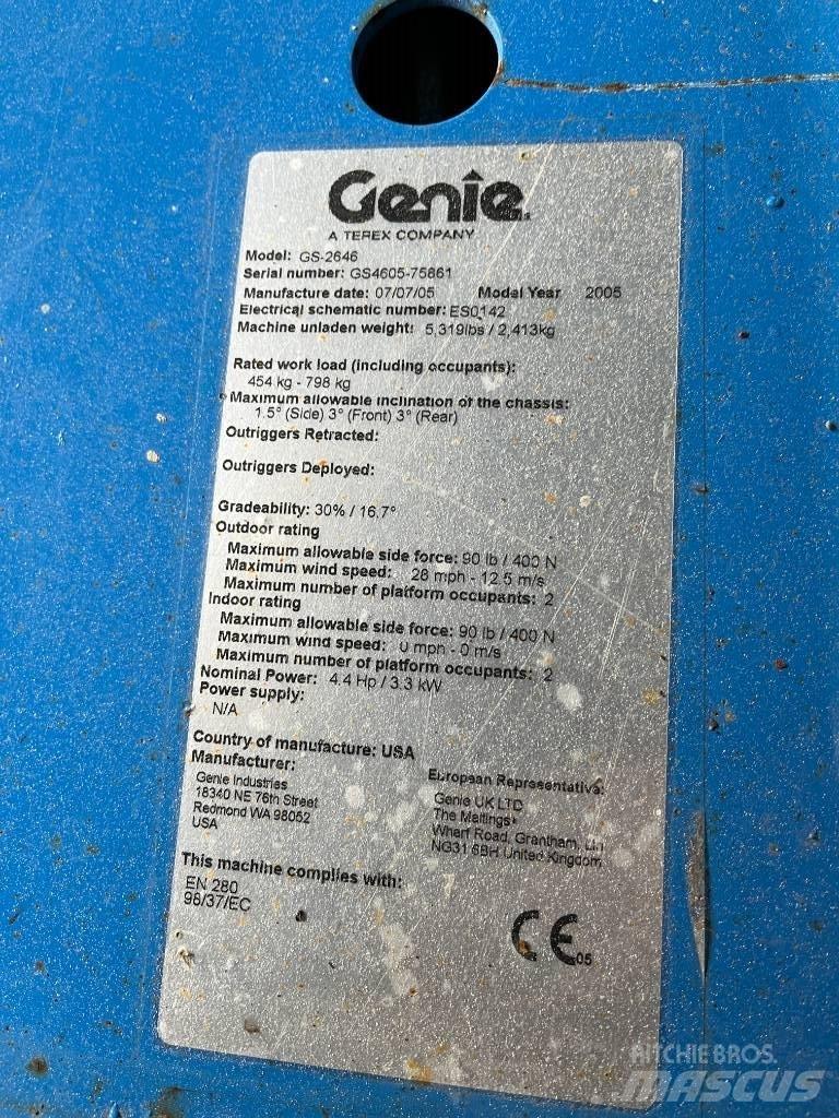 Genie GS 2646 Makazaste platforme