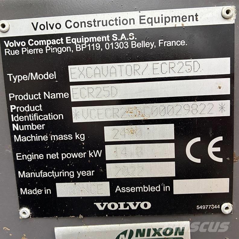 Volvo ECR25D Mini bageri < 7t