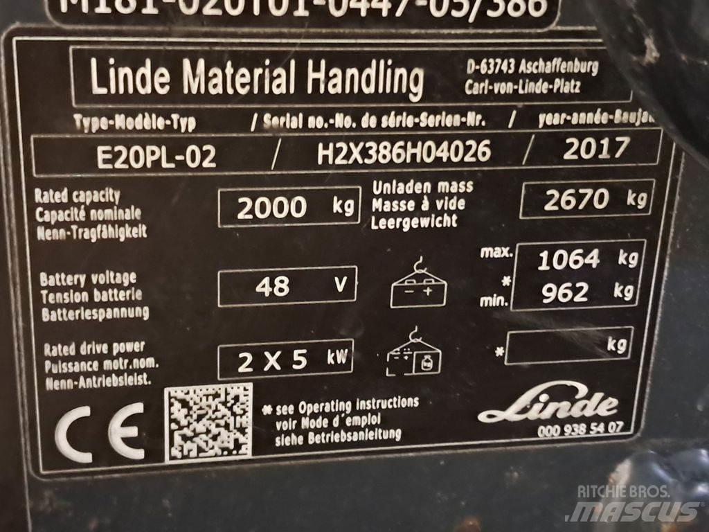 Linde E20PL-02 Električni viljuškari