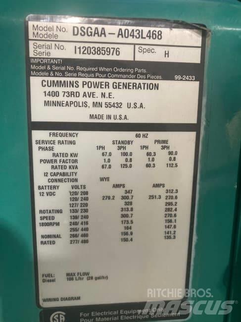 Cummins 105kW Dizel generatori