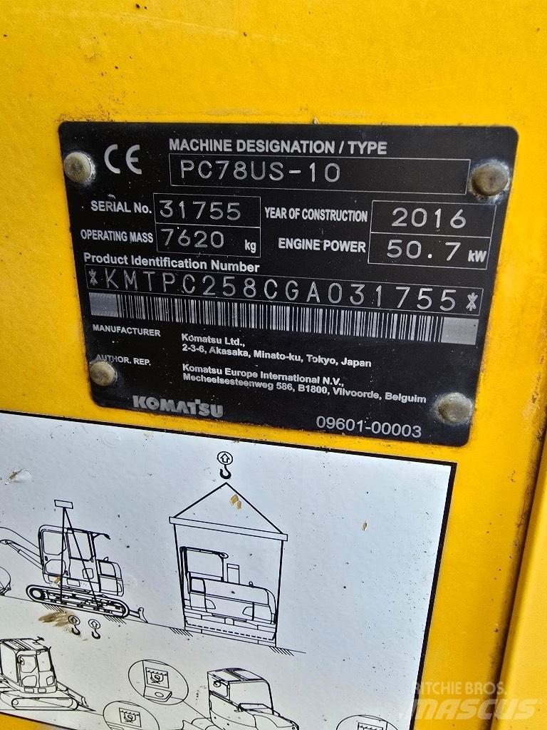 Komatsu Pc 78us-10 Midi bageri 7t – 12t
