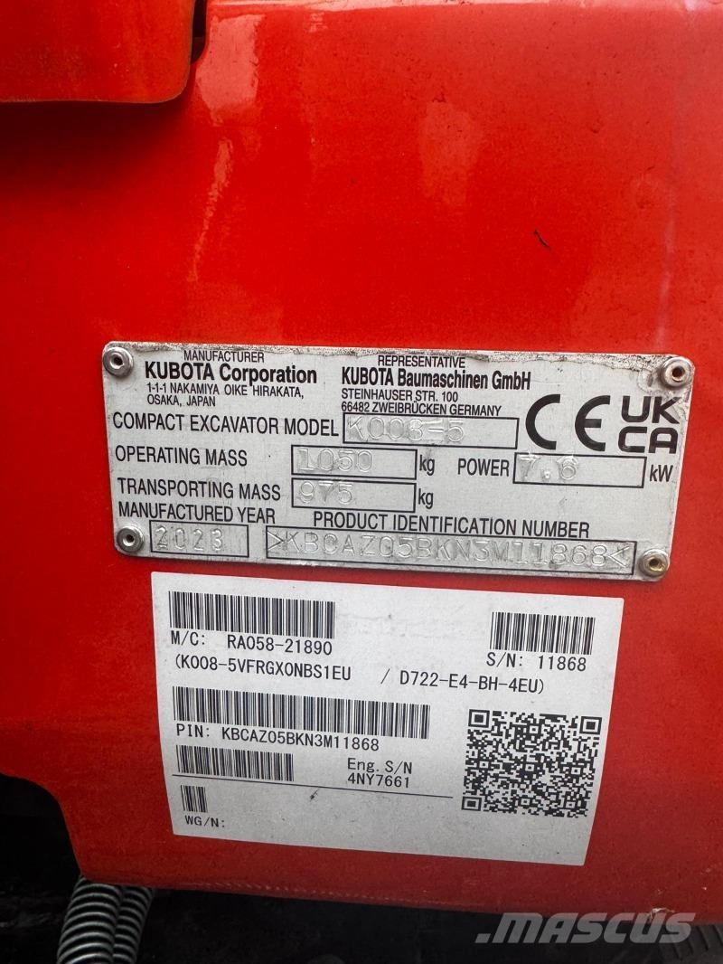Kubota K008-5 Mini bageri < 7t