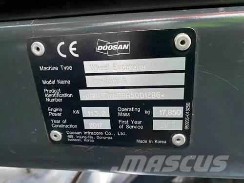 Doosan DX170W-5 Bageri točkaši