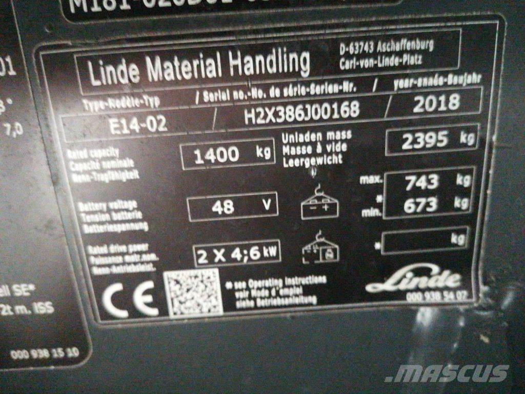 Linde E14-02 Električni viljuškari