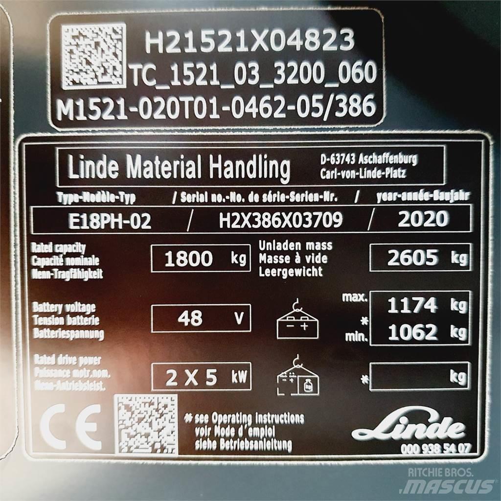 Linde E18PH Električni viljuškari