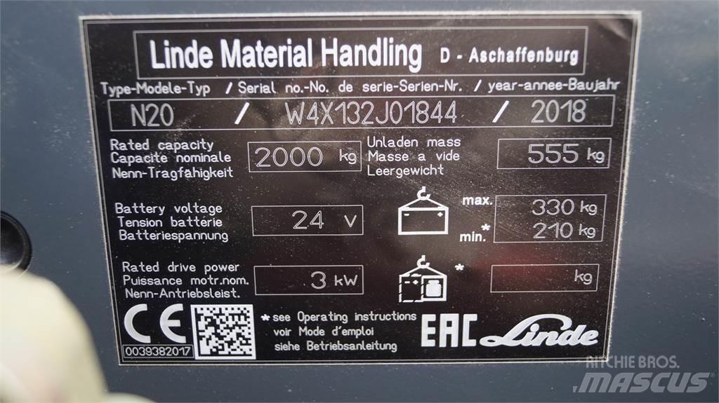 Linde N20 kurz Niskodizajući komisioni viljuškar