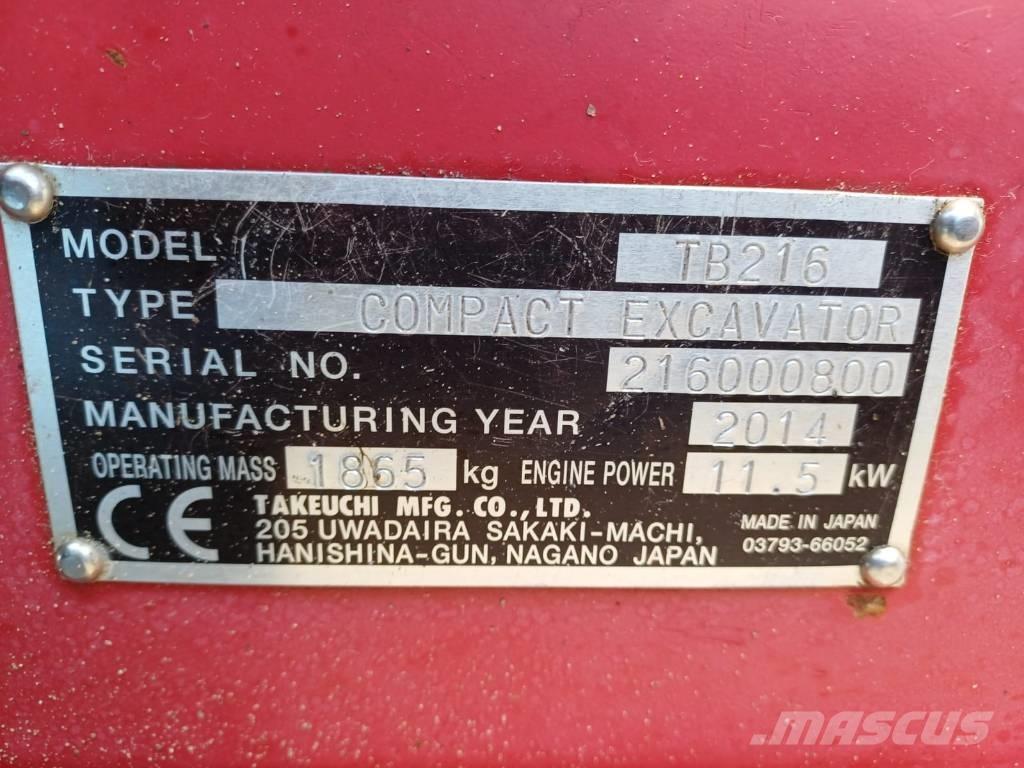 Takeuchi TB 216 Mini bageri < 7t