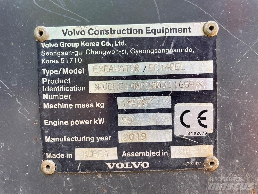 Volvo EC 140 EL Bageri guseničari