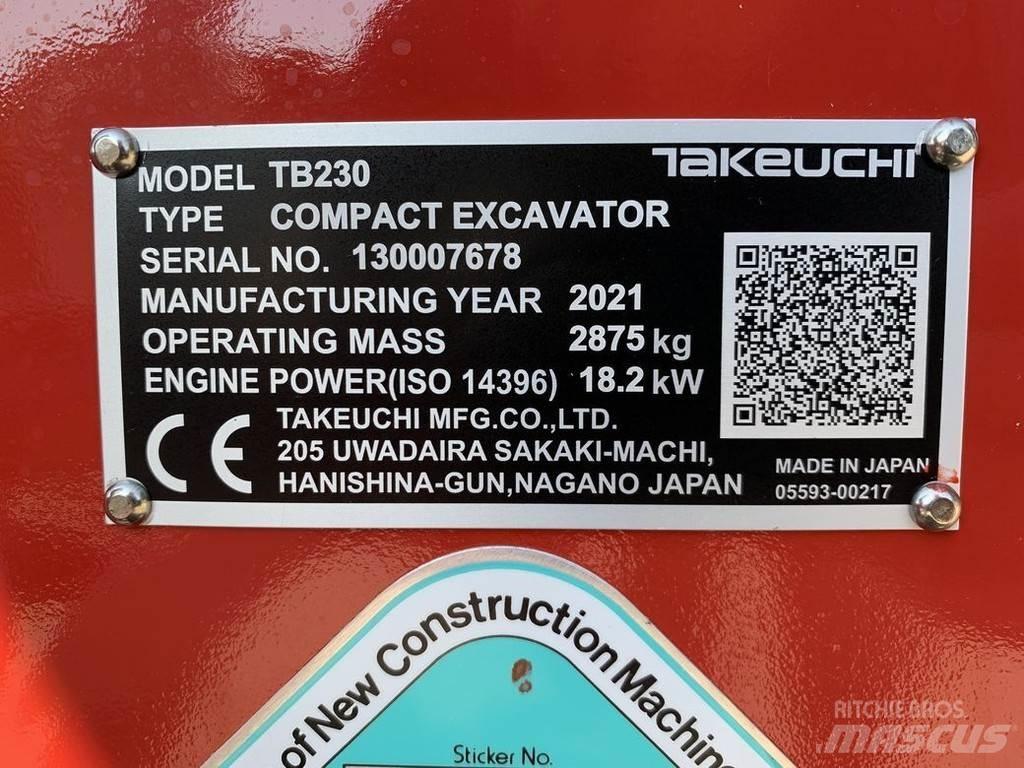 Takeuchi TB230 V3 Mini bageri < 7t