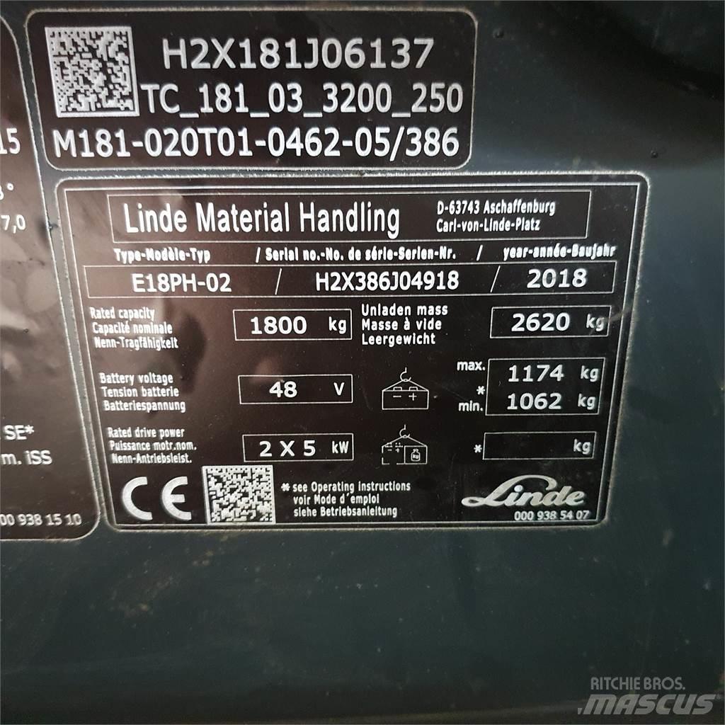 Linde E18PH Električni viljuškari