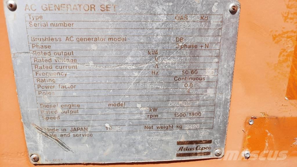 Atlas Copco QAS 125 Dizel generatori