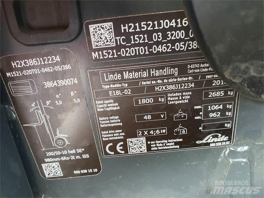 Linde E18L Električni viljuškari