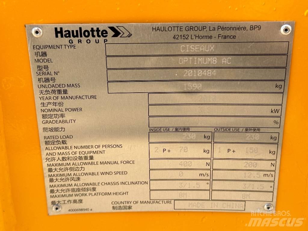 Haulotte OPTIMUM 8 Makazaste platforme