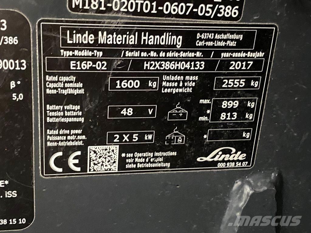 Linde E16P-02 Električni viljuškari