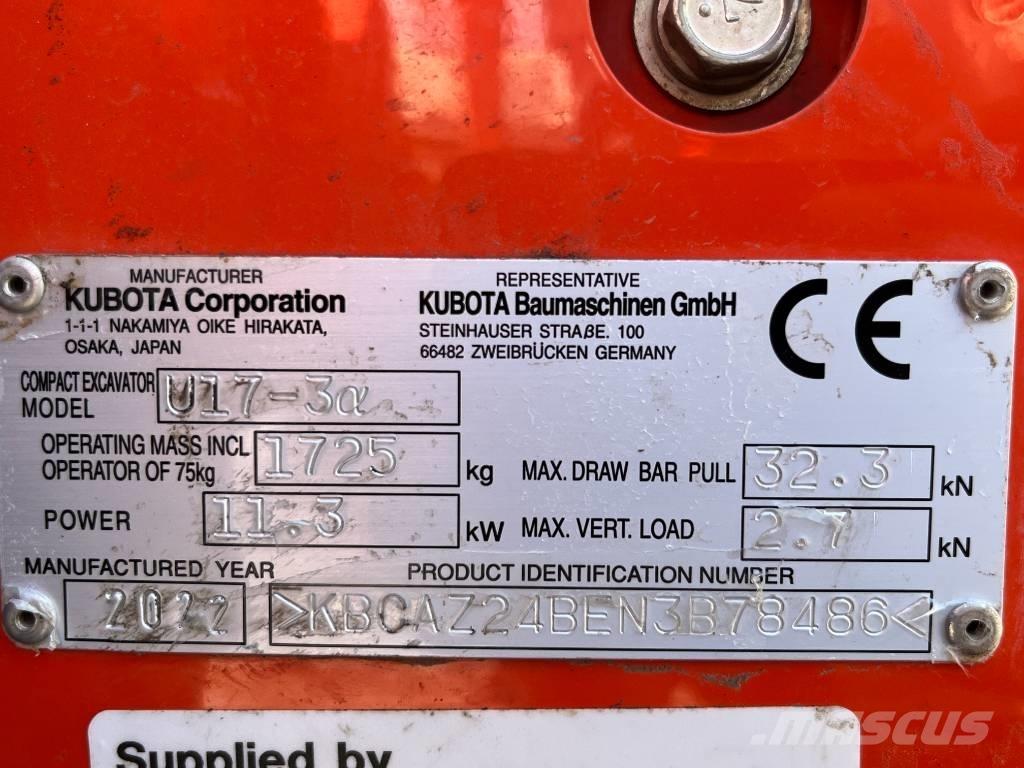Kubota U 17-3 Mini bageri < 7t