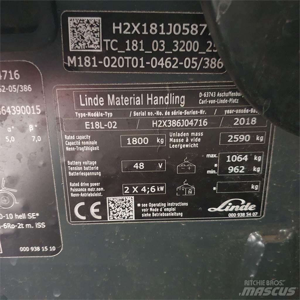 Linde E18L Električni viljuškari