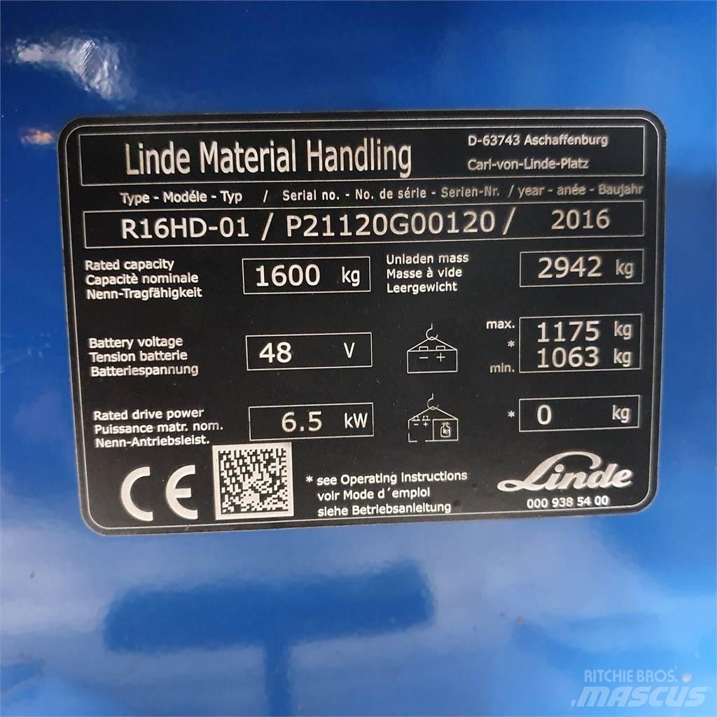Linde R16HD Viljuškari sa pomičnim stupom