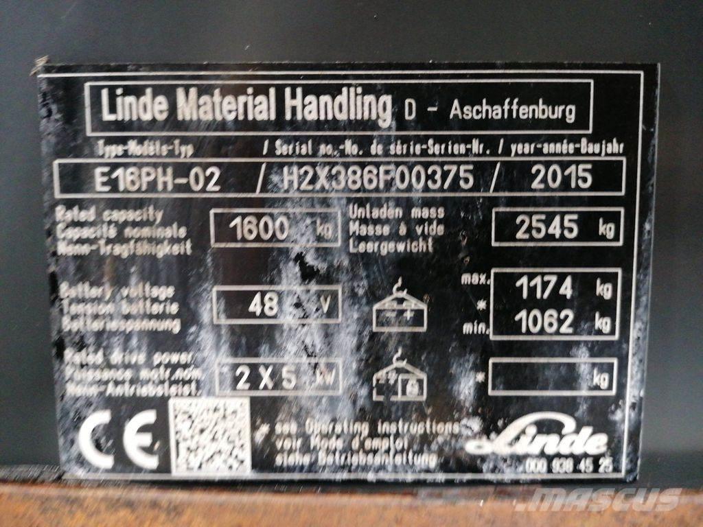 Linde E16PH-02 Električni viljuškari