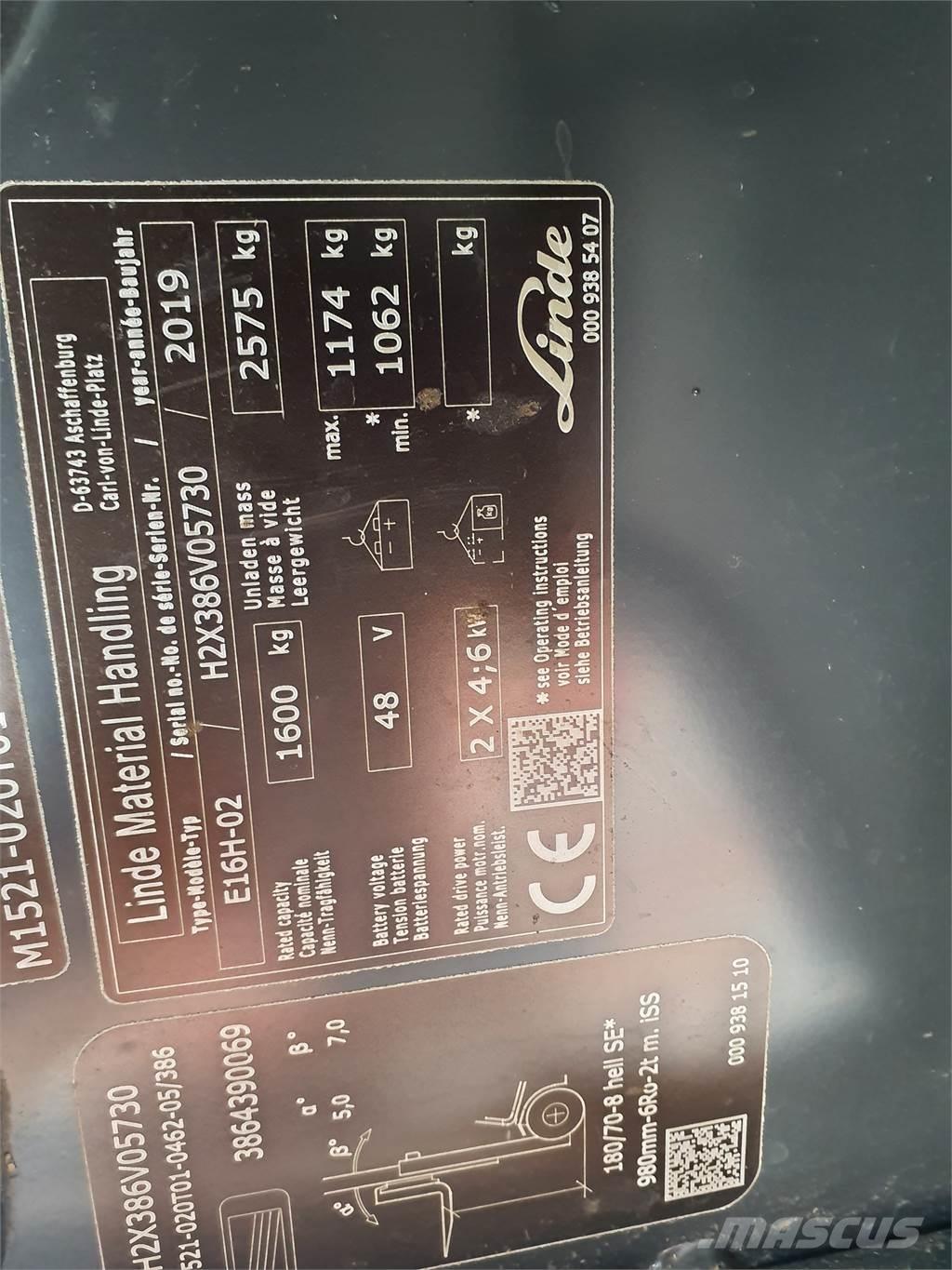 Linde E16 Električni viljuškari