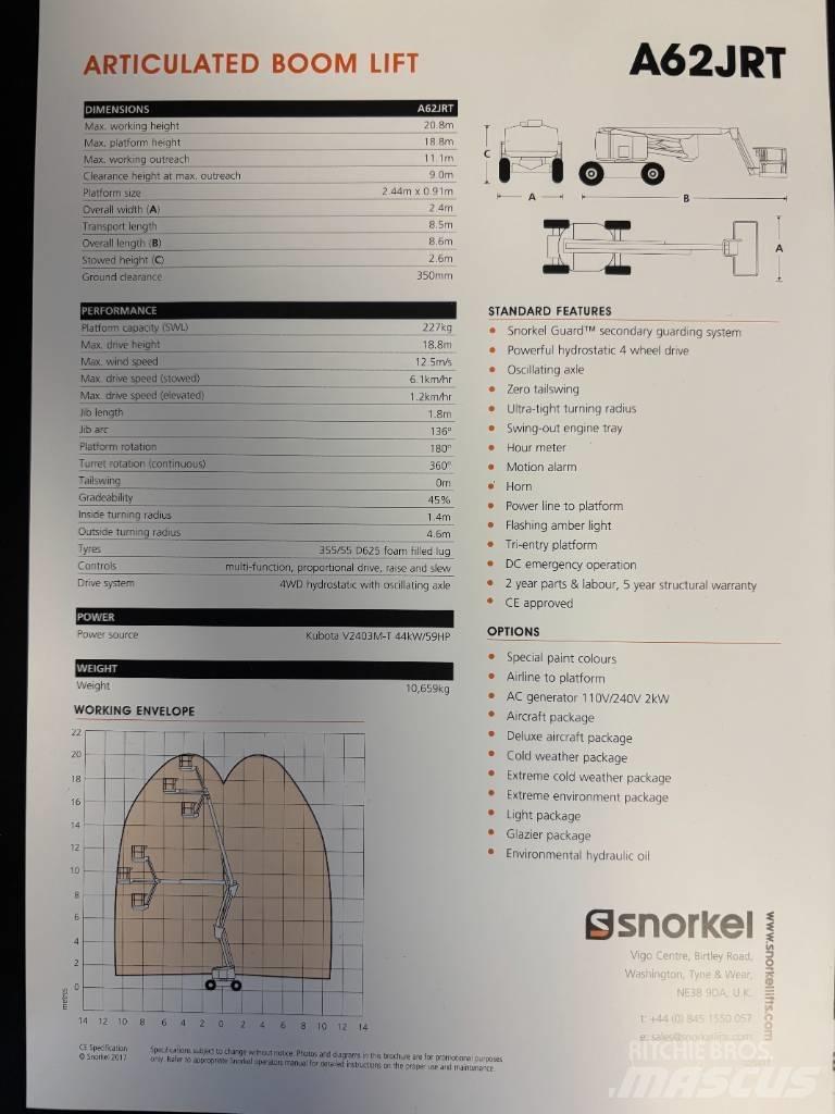 Snorkel A 62 J RT Zglobne podizne platforme