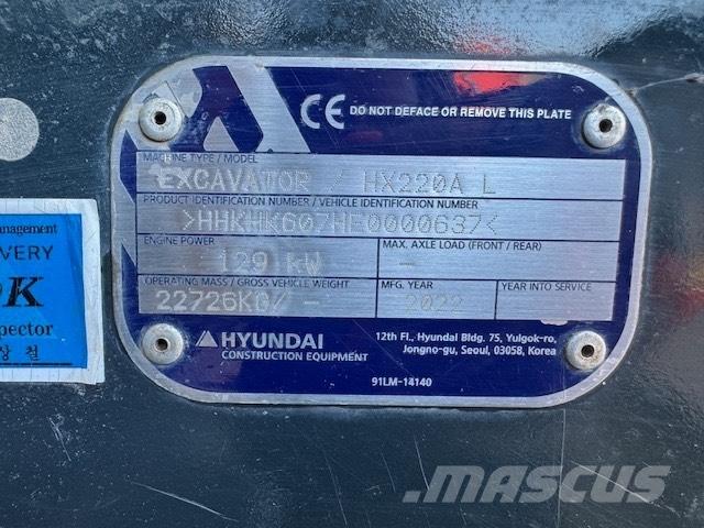 Hyundai HX 220 AL Bageri guseničari