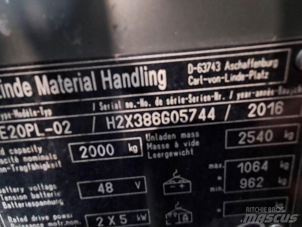 Linde E20PL-02 Električni viljuškari