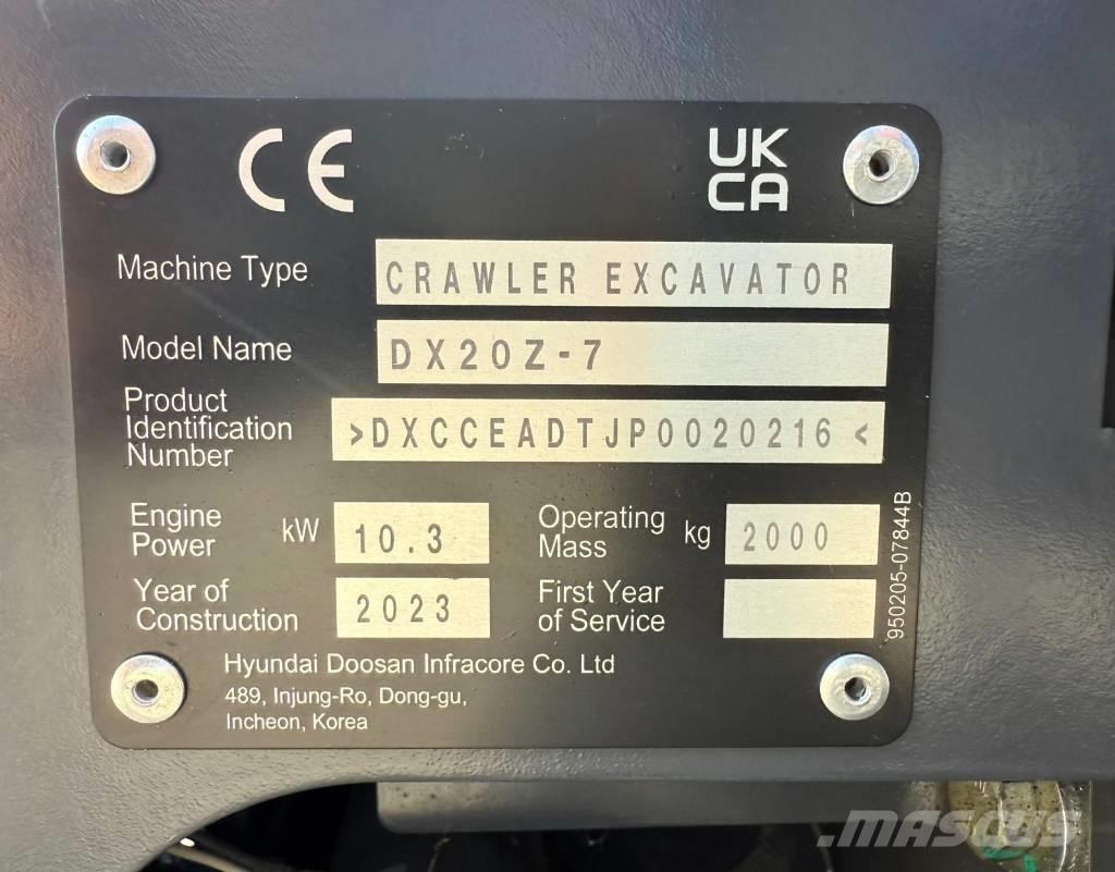 Doosan DX 20 Z-7 Mini bageri < 7t