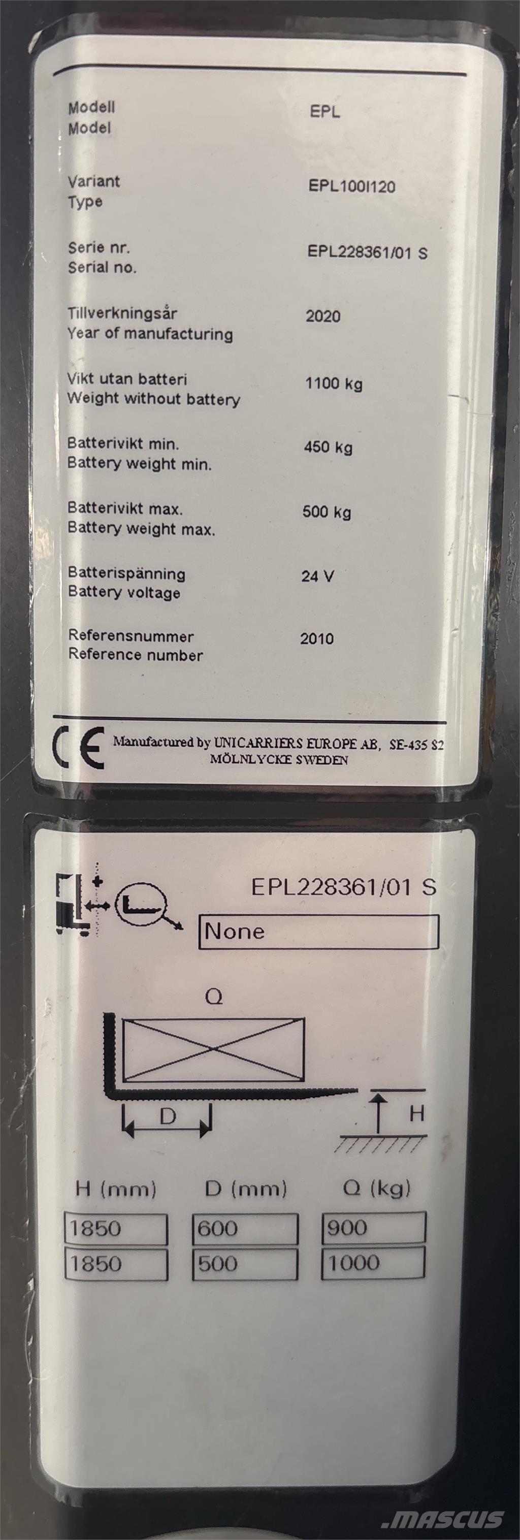 UniCarriers EPL100 Niskodizajući komisioni viljuškar