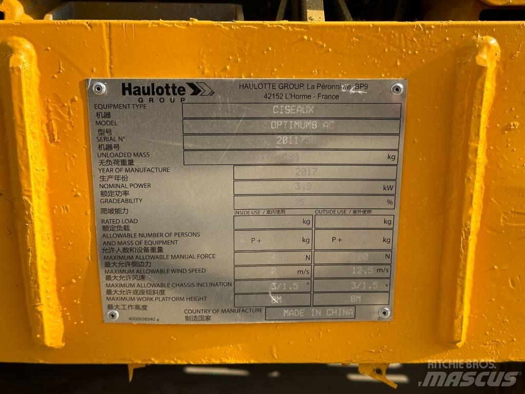 Haulotte OPTIMUM 8 Makazaste platforme