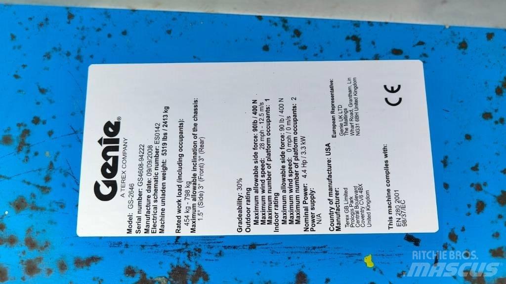 Genie GS 2646 Makazaste platforme