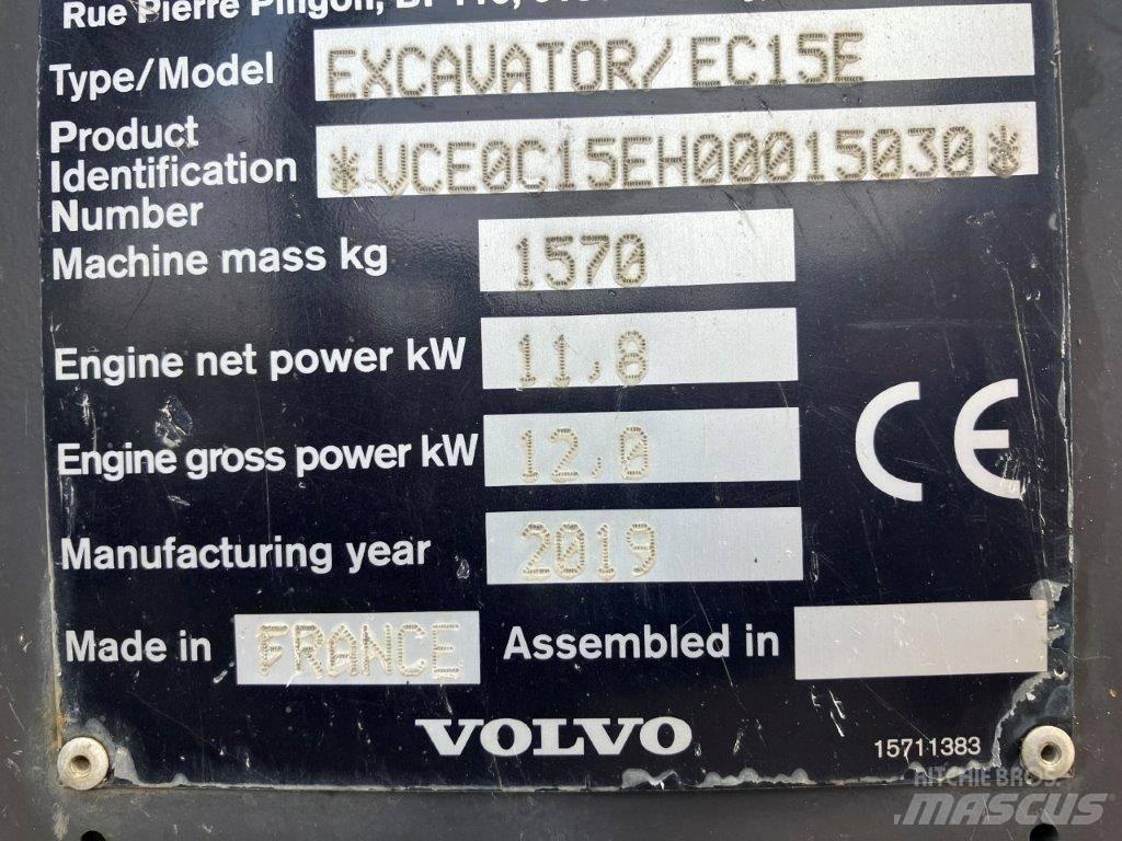 Volvo EC 15 E Mini bageri < 7t