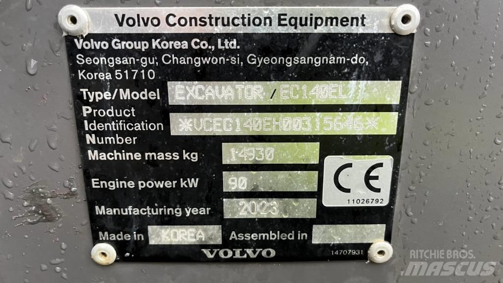Volvo EC140EL Bageri guseničari