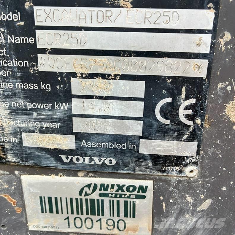 Volvo ECR25D Mini bageri < 7t