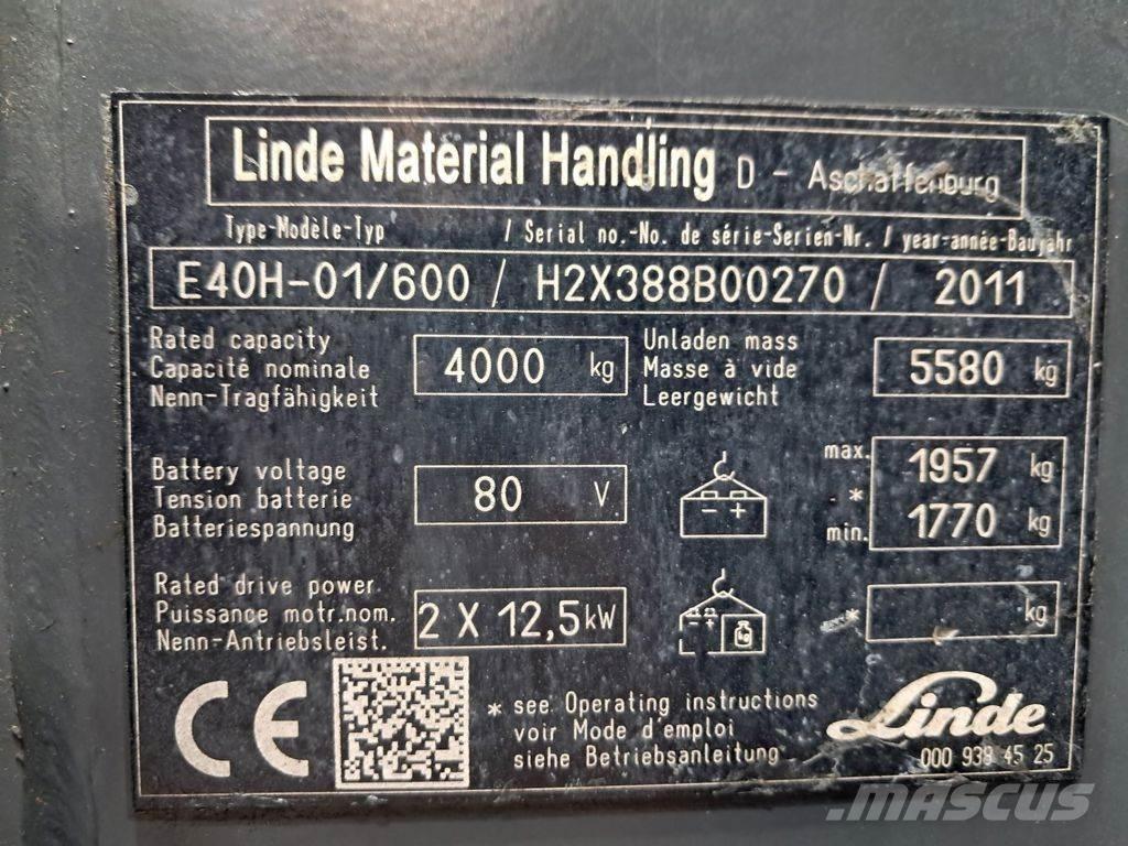 Linde E40H-01/600 Električni viljuškari