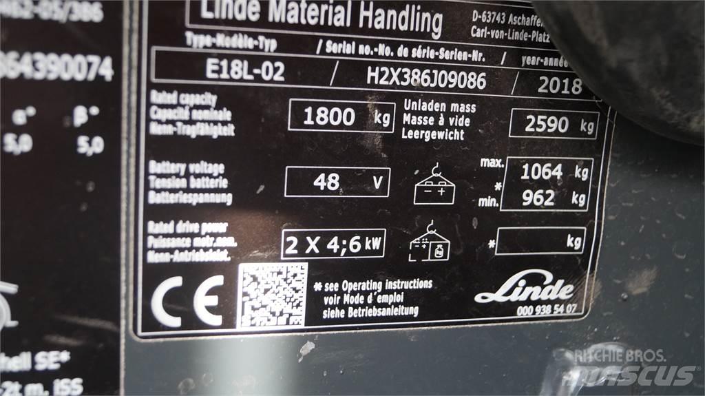 Linde E18L Električni viljuškari