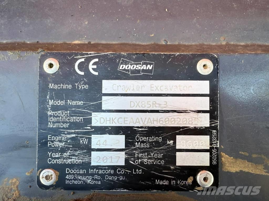 Doosan DX 85 R-3 Midi bageri 7t – 12t