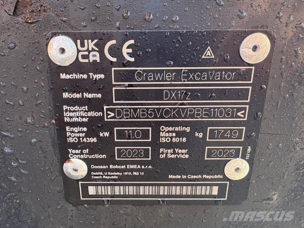 Doosan DX 17 Mini bageri < 7t