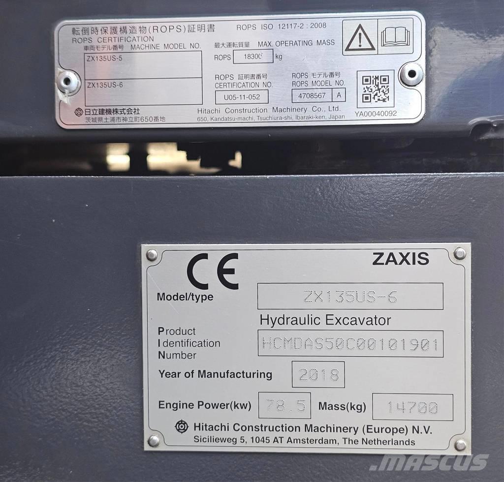 Hitachi ZX 135 US-6 Bageri guseničari