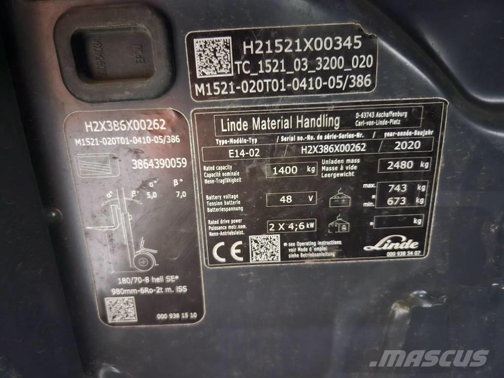 Linde E14 Električni viljuškari