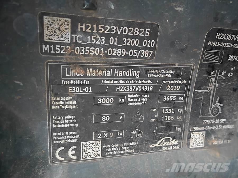 Linde E30L-01 Električni viljuškari